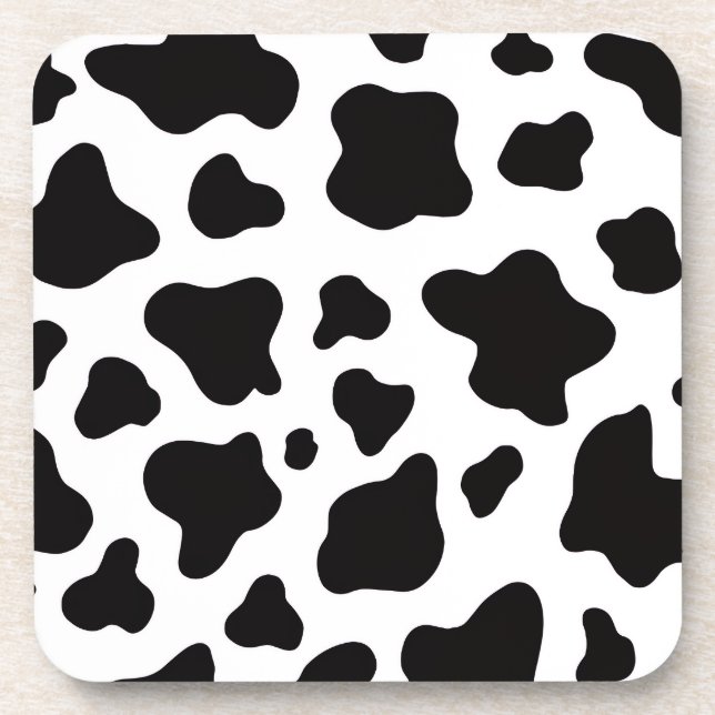 Porta-copo Pele de Vaca Preta e Branca Fazenda moderna rústic (Frente)