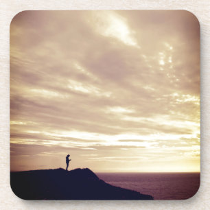 Porta-copo Penard penf no pôr do sol, Gower, Swansea