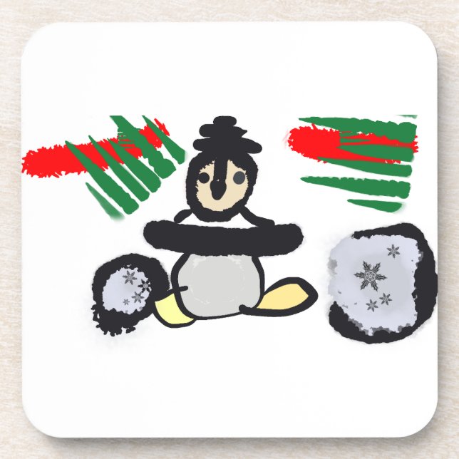 Porta-copo Penguin rock Christmas  (Frente)