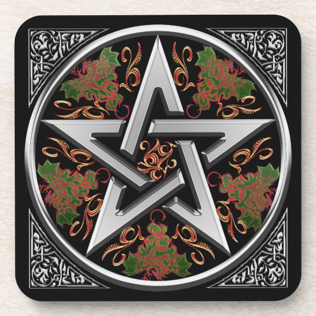 Porta-copo Pentagram celta do dragão (Frente)