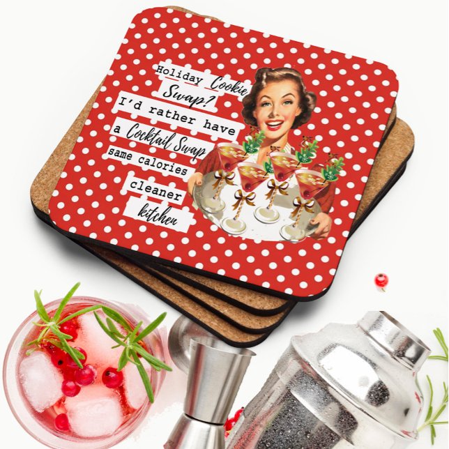 Porta-copo Pente de Natal Engraçado Biscoito Melhor Amiga Ret (Criador carregado)