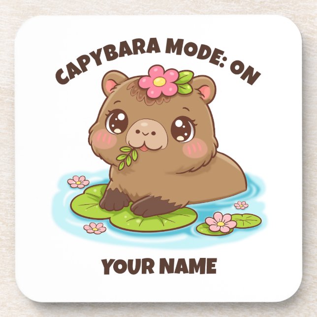 Porta-copo Pente Personalizado Fofo Capivara Modo Coaster (Frente)