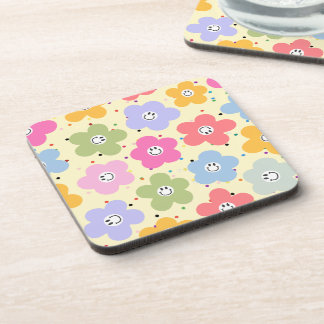 Porta-copo Penteado de Flor Sorridente Pastel Retro para Port