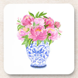Porta-copo Peonies Chinoiserie Vase