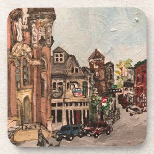 Porta-copo Pequena Itália, Cleveland Ohio Painting em uma Po