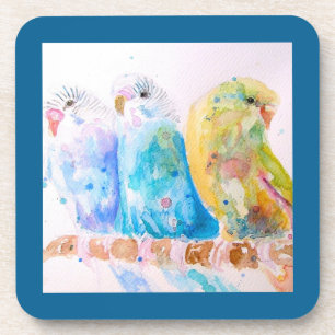 Porta-copo Periquito Australiano Budgie Azul Turquesa