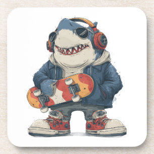 Porta-copo Personagem de Tubarão de Hip Hop de Desenho Animad