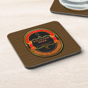 Porta-copo Personalizar Vermelho Preto Dourado Rústico 