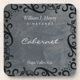 Porta-copo Personalize Ardósia e Vinho de Rolo Preto