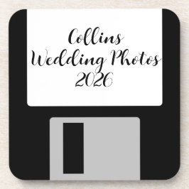 Porta-copo Personalize Wedding Photos Floppy Disk Coaster - 6