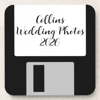 Porta-copo Personalize Wedding Photos Floppy Disk Coaster - 6
