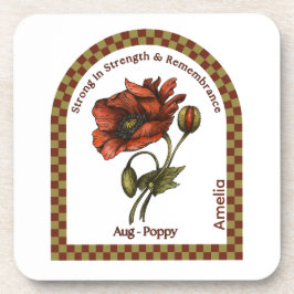 Porta-copo Personalized August Birth Month Flower Coaster