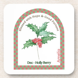 Porta-copo Personalized December Birth Month Flower Coaster