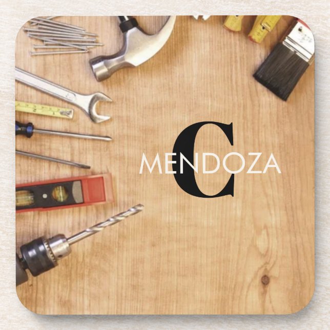 Porta-copo Personalized Handyman Carpenter Custom Name  (Frente)