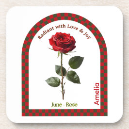 Porta-copo Personalized June Birth Month Flower Coaster