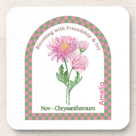 Porta-copo Personalized November Birth Month Flower Coaster