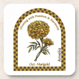 Porta-copo Personalized October Birth Month Flower Coaster
