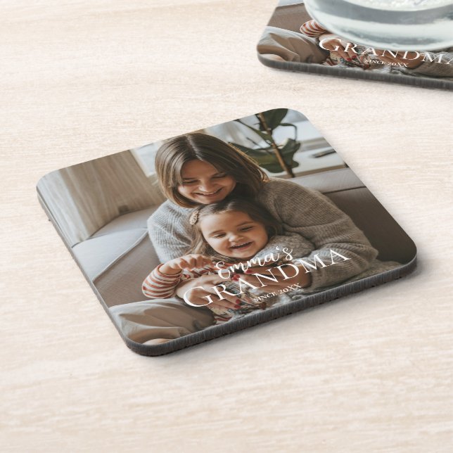 Porta-copo Personalized Photo & Custom Text Grandma Since -  (Left Side)