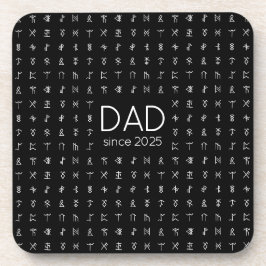 Porta-copo Personalized Runic Symbols Stone Coaster for Dads