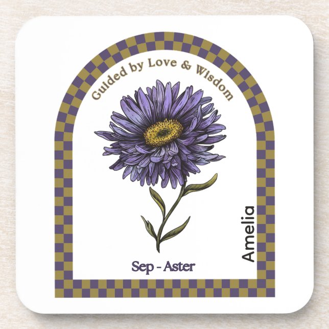 Porta-copo Personalized September Birth Month Flower Coaster (Frente)