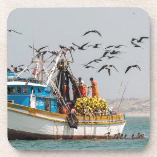 Porta-copo Peru, Los Organos. Barco De Pesca Em Los Organos