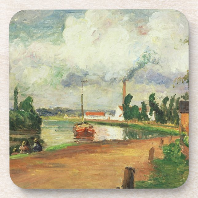 Porta-copo Pescadores de Camille Pissarro | nos bancos do O (Frente)