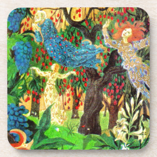 Porta-copo pessoas de fadas na floresta