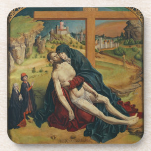 Porta-copo Pieta com dois doadores (óleo no painel)