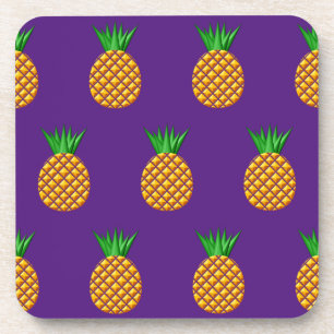 Porta-copo Pineapple Pattern On Purple Background