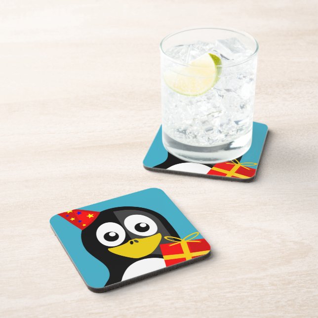 PORTA-COPO PINGUIM "FELIZ ANIVERSÁRIO" (Lado Direito)