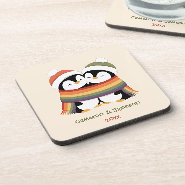 Porta-copo Pinguins do Orgulho Customizados de Natal Aconcheg (Left Side)