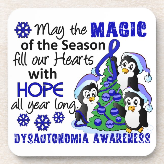Porta-copo Pinguins Dysautonomia do Natal (Frente)