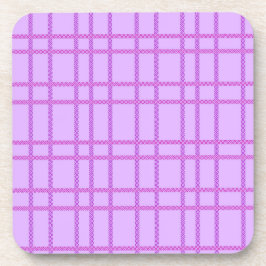 Porta-copo Pink and purple flower checkered pattern