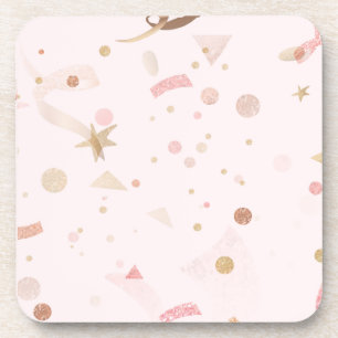 Porta-copo Pink festivo e padrão Dourado