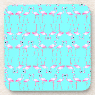 Porta-copo Pink Flamingos Turqouise Summer Beach