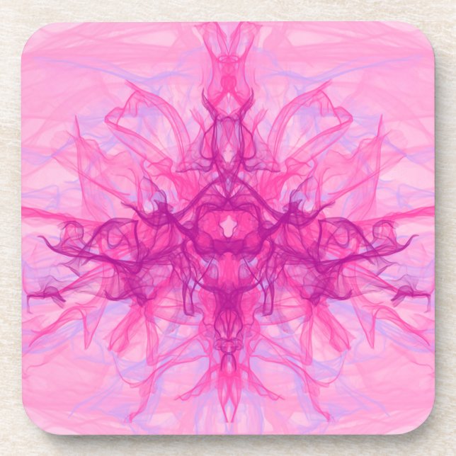 Porta-copo PINK SMOKE - Arte Fractal Moderna e abstrato - (Frente)