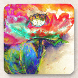 Porta-copo Pintura Colorida de Papoila