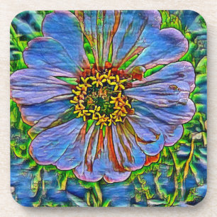 Porta-copo Pintura de flores roxas