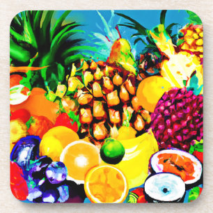 Porta-copo Pintura de Frutas Tropicais exótica. Compre agora