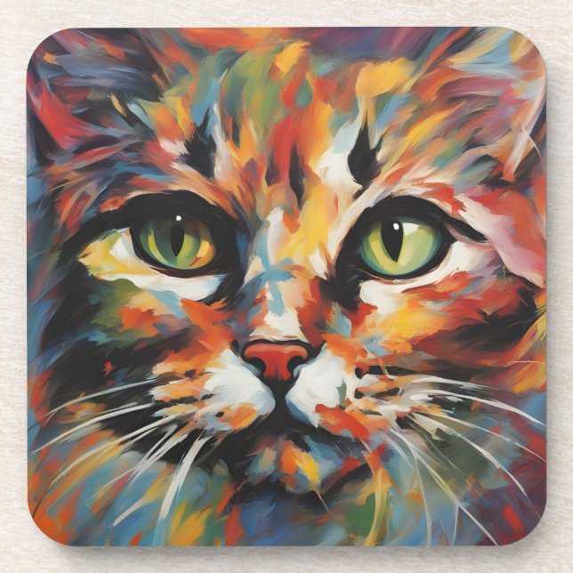 Porta-copo Pintura de Gatos (Frente)