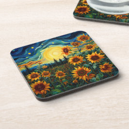 Porta-copo Pintura de Girassóis de Van Gogh