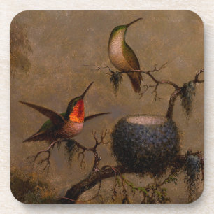 Porta-copo Pintura de Martin Heade da era vitoriana com ninho