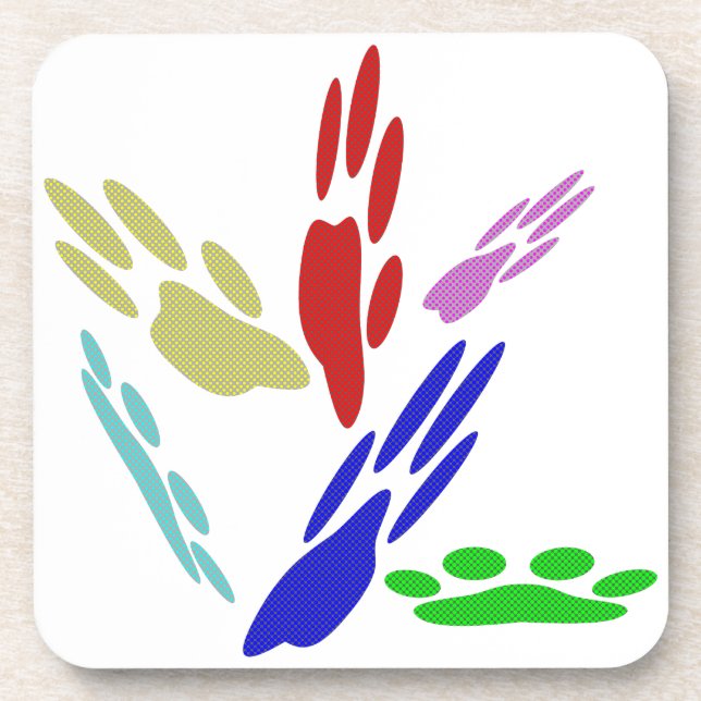 Porta-copo Pintura De Pata De Cachorro Com Bolinhas (Frente)