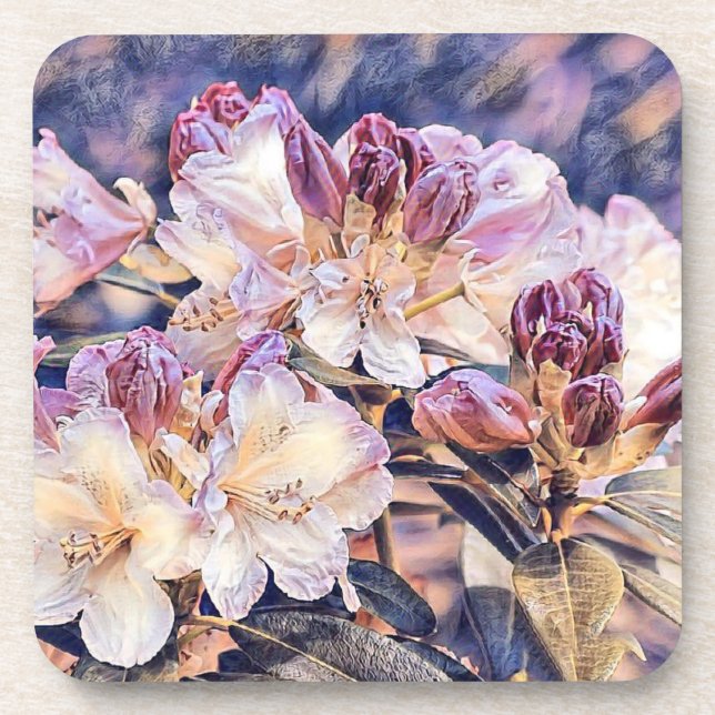 Porta-copo Pintura em aquarela com flor de azeea roxa (Frente)