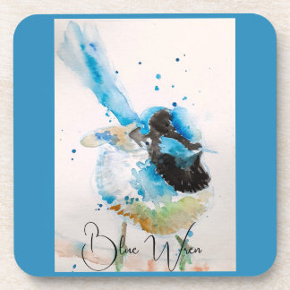 Porta-copo Pintura em Aquarela de Cardeal Azul Australiano