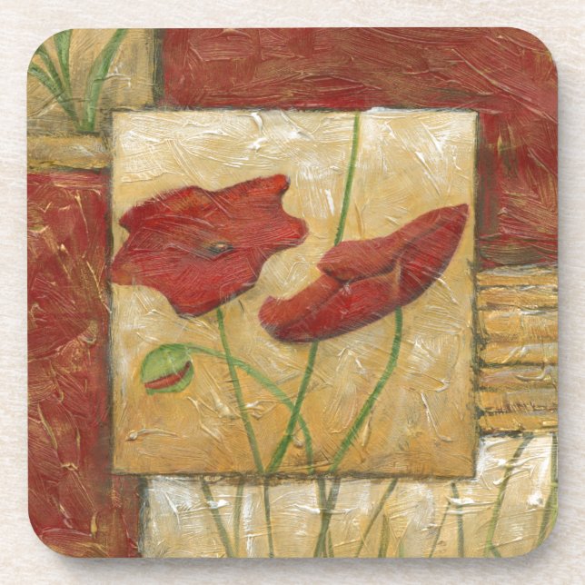 Porta-copo Pintura Floral com Traços Visíveis do Pincel (Frente)