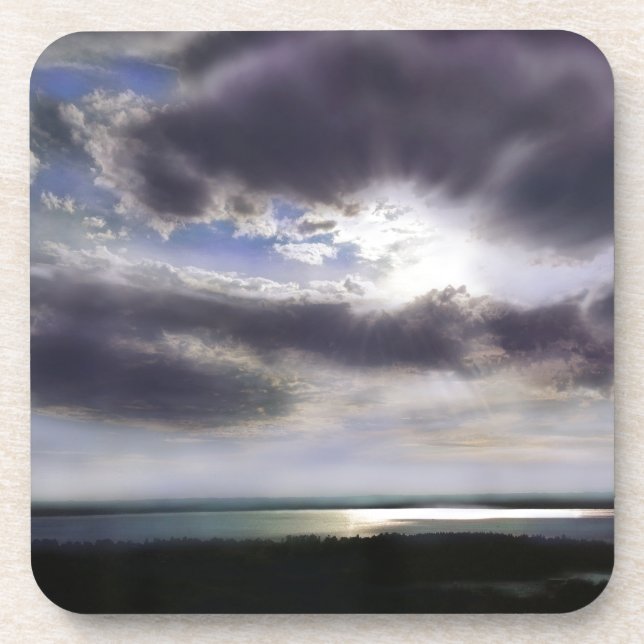 Porta-copo Pintura no oceano do nascer do sol (Frente)