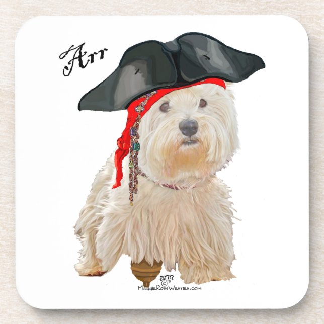 Porta-copo Pirata Westie (Frente)