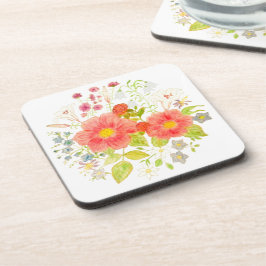 Porta-copo Pires de Plástico Floral