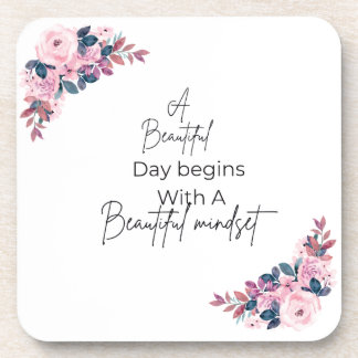 Porta-copo Pires Florais Rosa, Um Belo Dia Começa, Elegante
